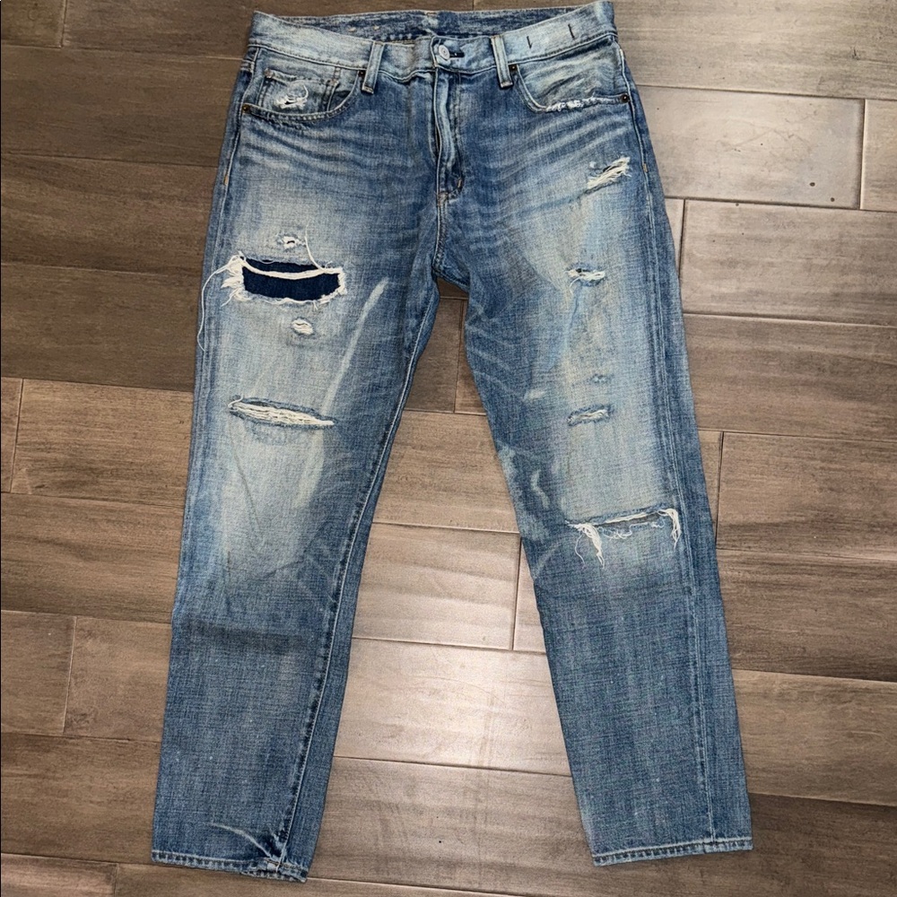 Denim & Supply Ralph Lauren Blue Distressed Boyfriend Jeans